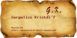 Gergelics Kristóf névjegykártya