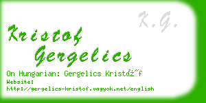 kristof gergelics business card